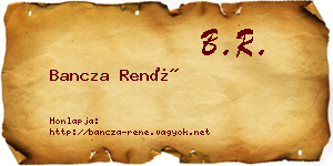 Bancza René névjegykártya